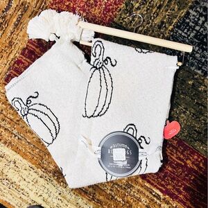 Autumn Blessings Cream Tapestry with Black Pumpkin Design